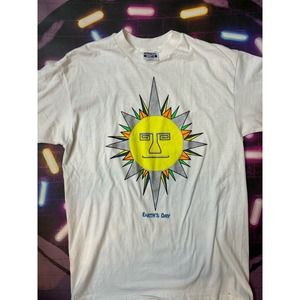 Vintage 90's Earth Day Celebration sun shirt size Large Hanes tag Used